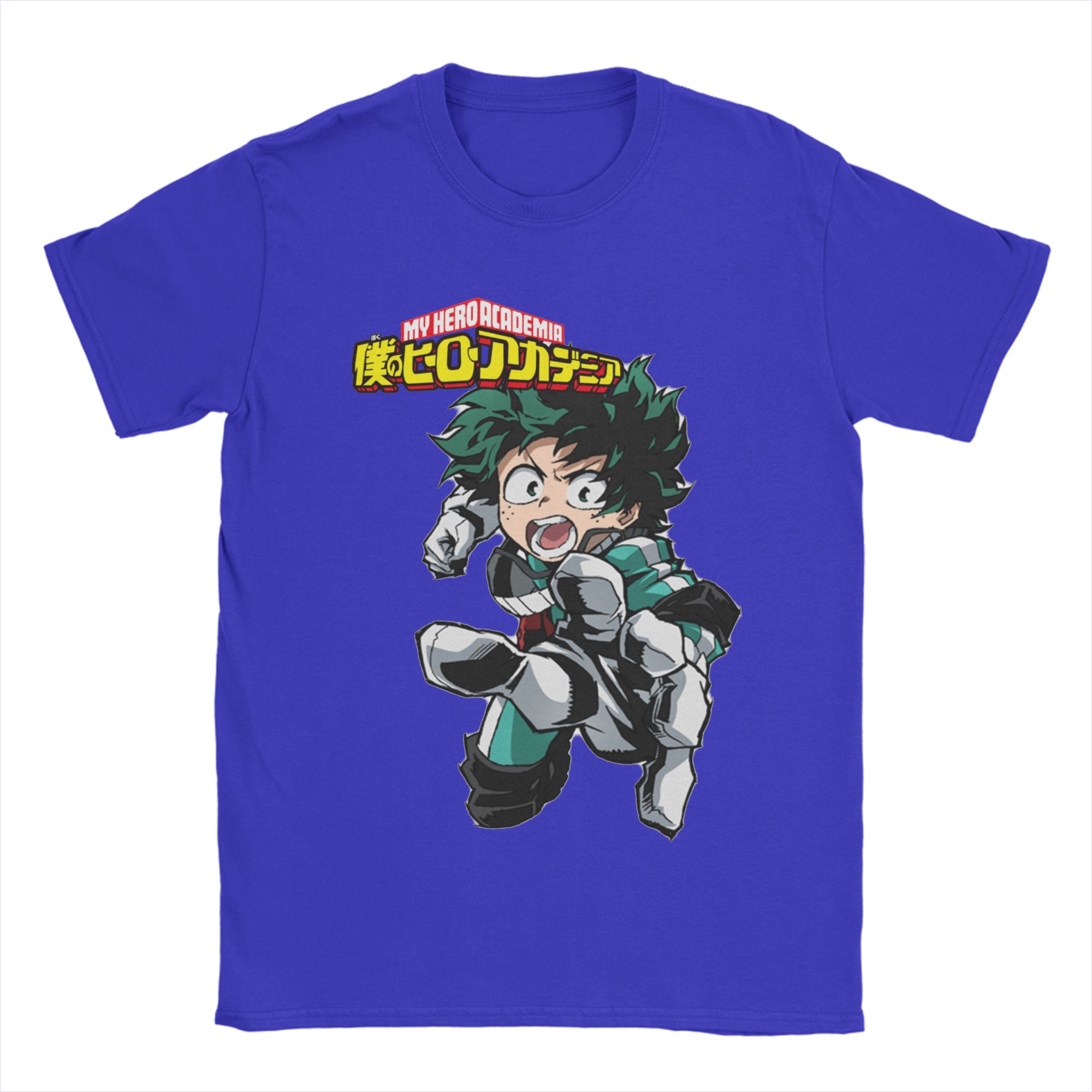 

My Hero Academia Deku T-Shirt Unisex 100%Cotton Tops Funny O-neck Short Sleeve L