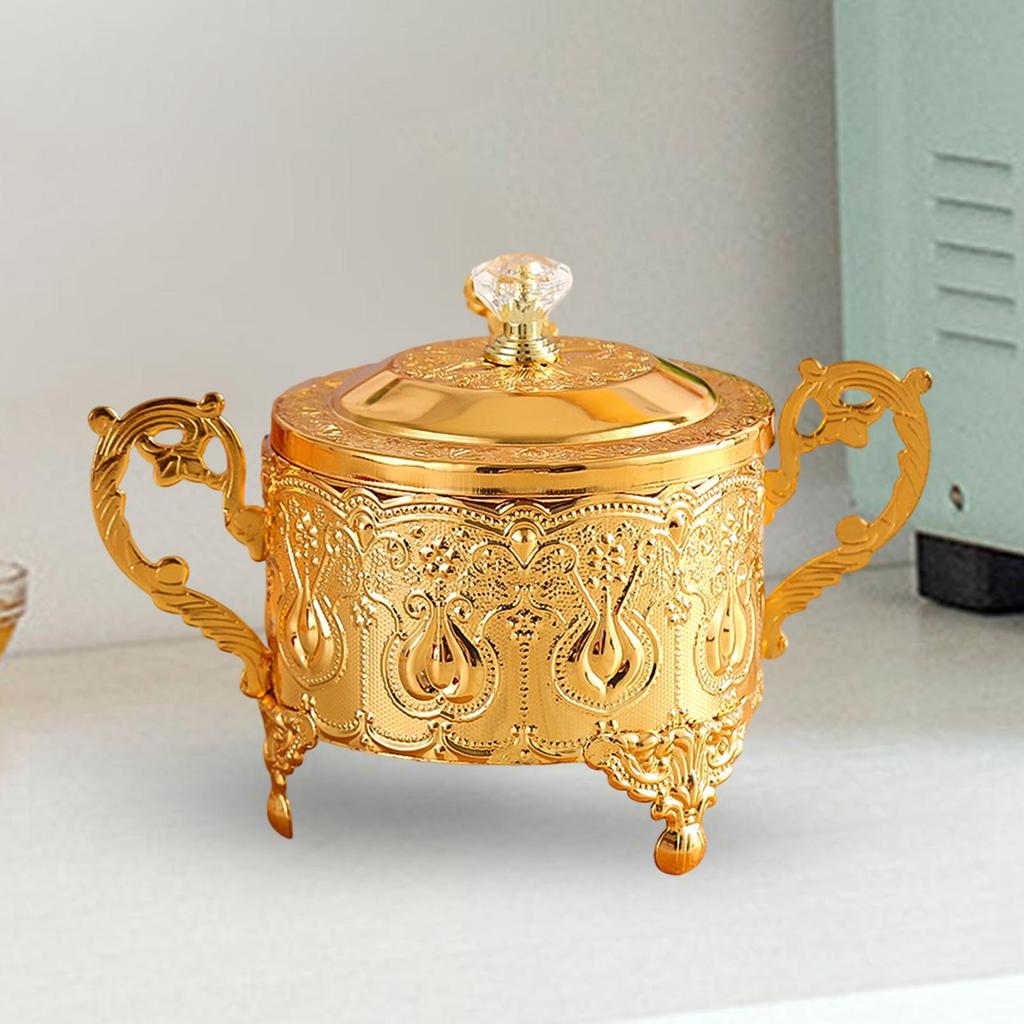 Zuckerdose mit Deckel Löffel Retro Staubdicht Mehrzweck Gewürztopf Lebensmittelglas für Veranstaltung Feiertag