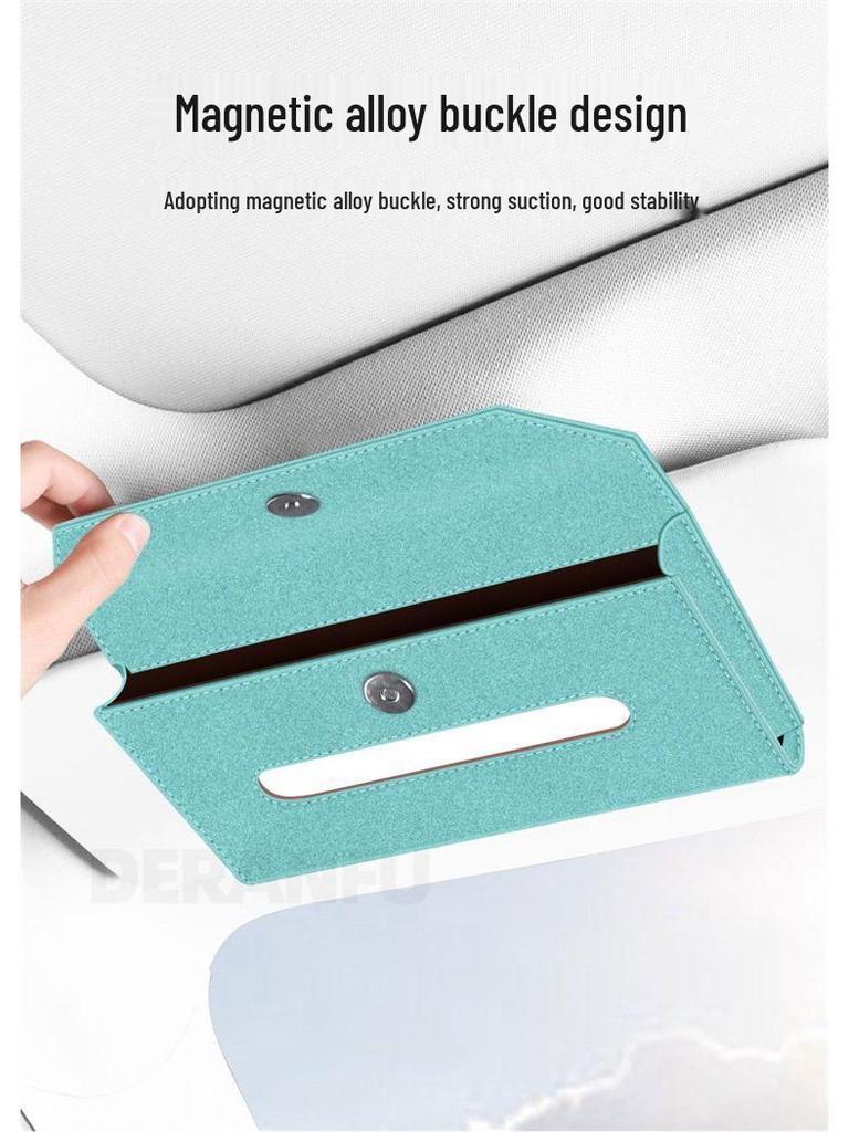 Universal Car Sun Visor Hanging Tissue Box - High-End Interior Napkin Holder