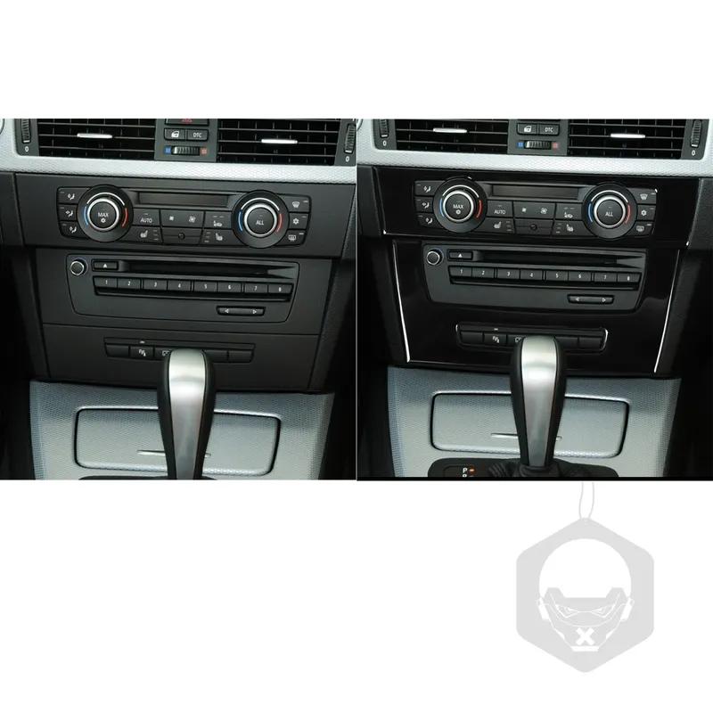 Pannello di Controllo CD Climatizzatore Auto per Bmw Serie 3 E90 E92 2005-2012 Veicolo Cornice Decorativa Nera Accessori Auto Adesivi