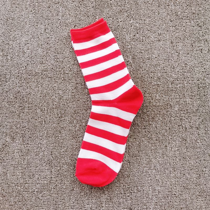 

Весна, Осень и Зима Молодящий Многоцветный Модный Универсальный Спортивный Рождественский White Red Stripes Free size (39-45.5)