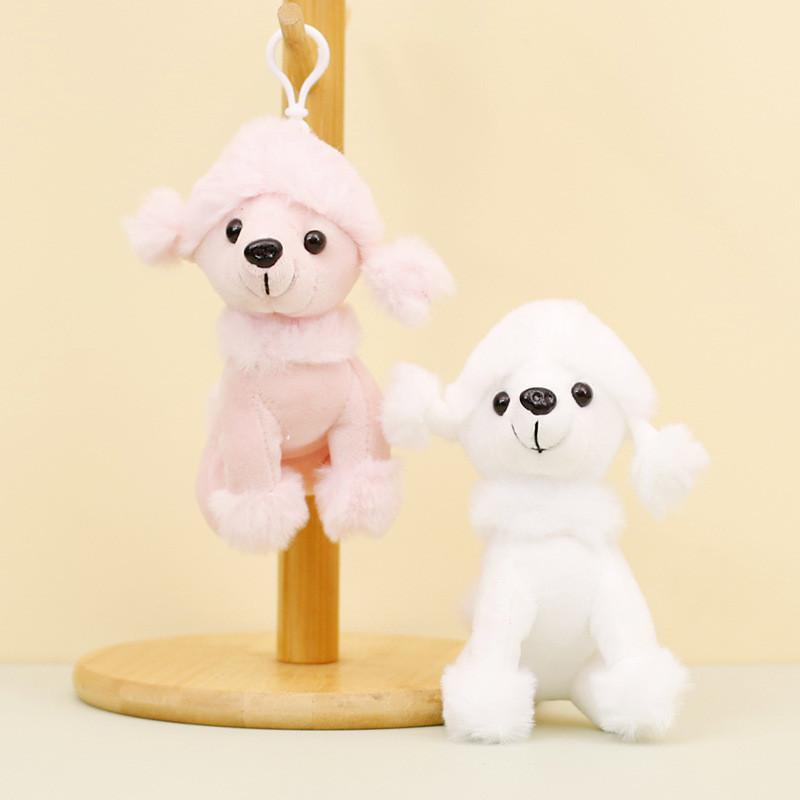 Adorable Plush Poodle Keychain Teddy Dog Charm Bag Accessory Cute Puppy Clip