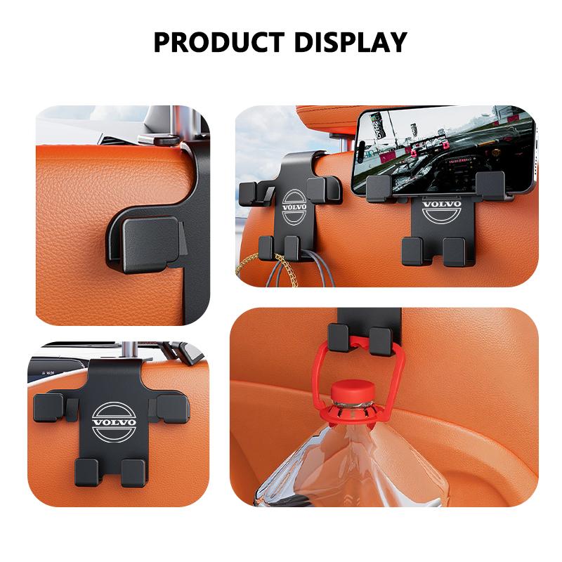 For Volvo Car Multifunctional Seat Back Four Head Storage Hook Accessories V50 S60 XC60 S40 XC40 XC90 V60 S80 S90 V70 XC70