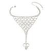 Rhinestone Tassel Ethnic Dance Accessory Multi Layer Hollow Geometric Pendant  Wedding