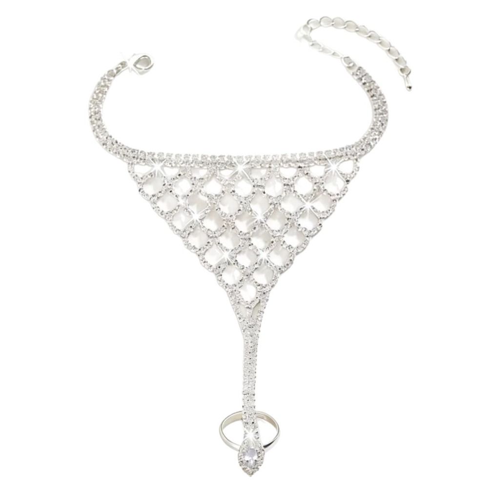 Rhinestone Tassel Ethnic Dance Accessory Multi Layer Hollow Geometric Pendant  Wedding