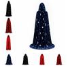 Soft Fabric Velvet Hooded Cloak Tie Up Closure Gothic Party Apparel Costume Robe  Halloween Night