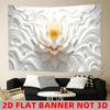 Weiße Lotosblume Wandteppich 3D-Effekt Kunstdekor Für Wohnzimmer Schlafzimmer Haus Innenarchitektur Moderner Boho-Stil Wandbehang