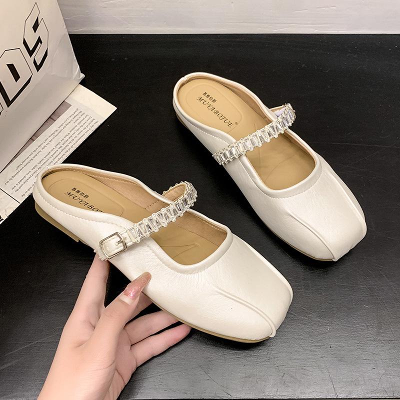 Huge good-looking flat silver single shoes, women's comfortable new summer skirt Mary Jane shoes, ballet evening shoes