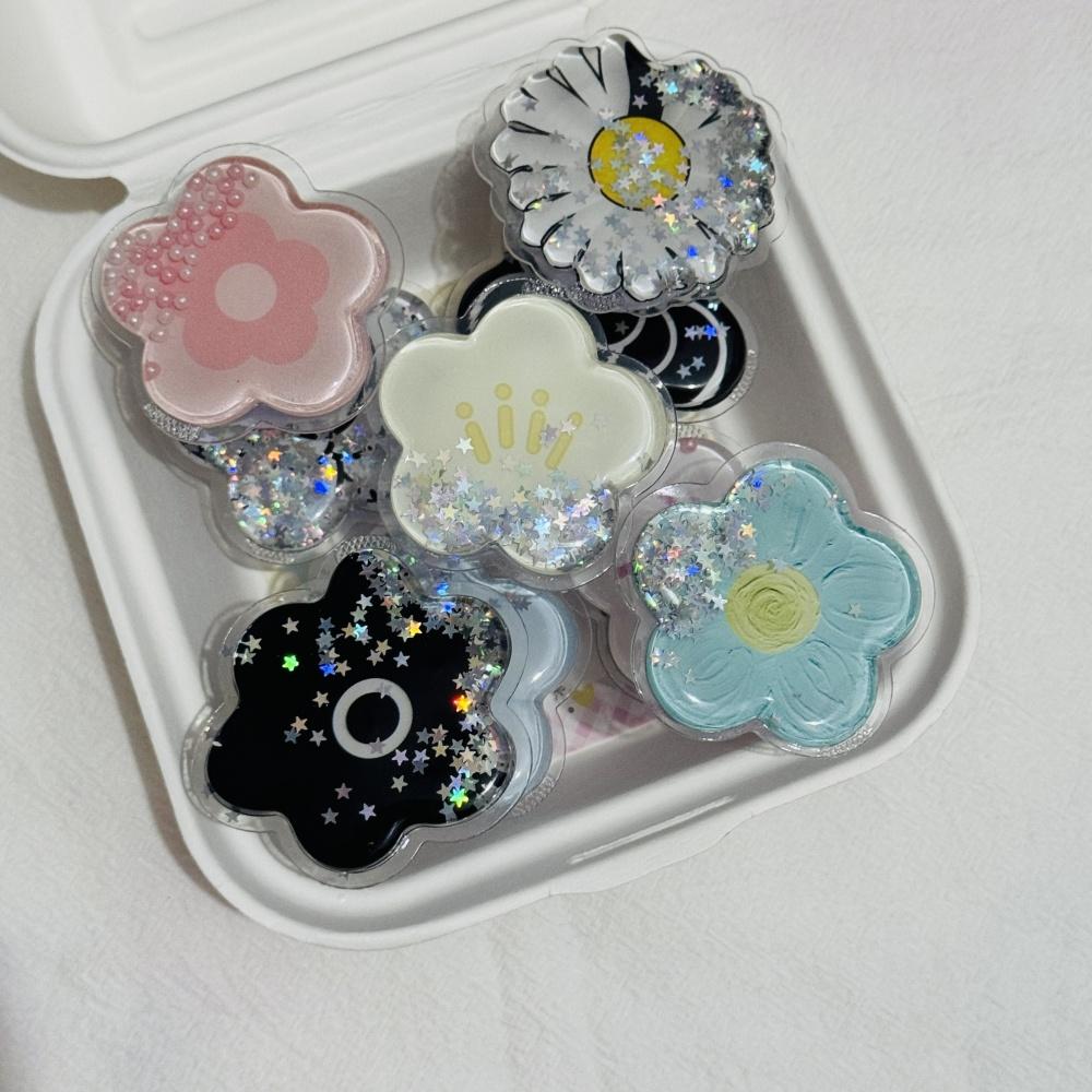 Korea Cute Glitter Flower Phone Griptok Grip Tok Stand Holder For iPhone Universal Accessories Finger Tips Bracket