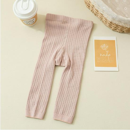 

Combed Cotton Candy Color Baby Leggings - Korean Style Striped Nine-Point Toddler Pants for Spring & Autumn L (3-5 years)
