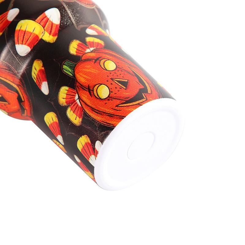 Halloween Series Stainless Steel Vacuum Insulated Tumbler With Handle Straw Portable Cold Hot Drinks