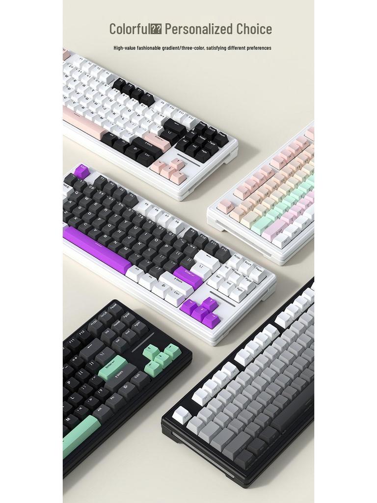 Xinmeng M87 Wireless RGB Mechanical Gaming Keyboard with Bluetooth, Customizable Hot-Swappable Gasket, Wired/Wireless Modes