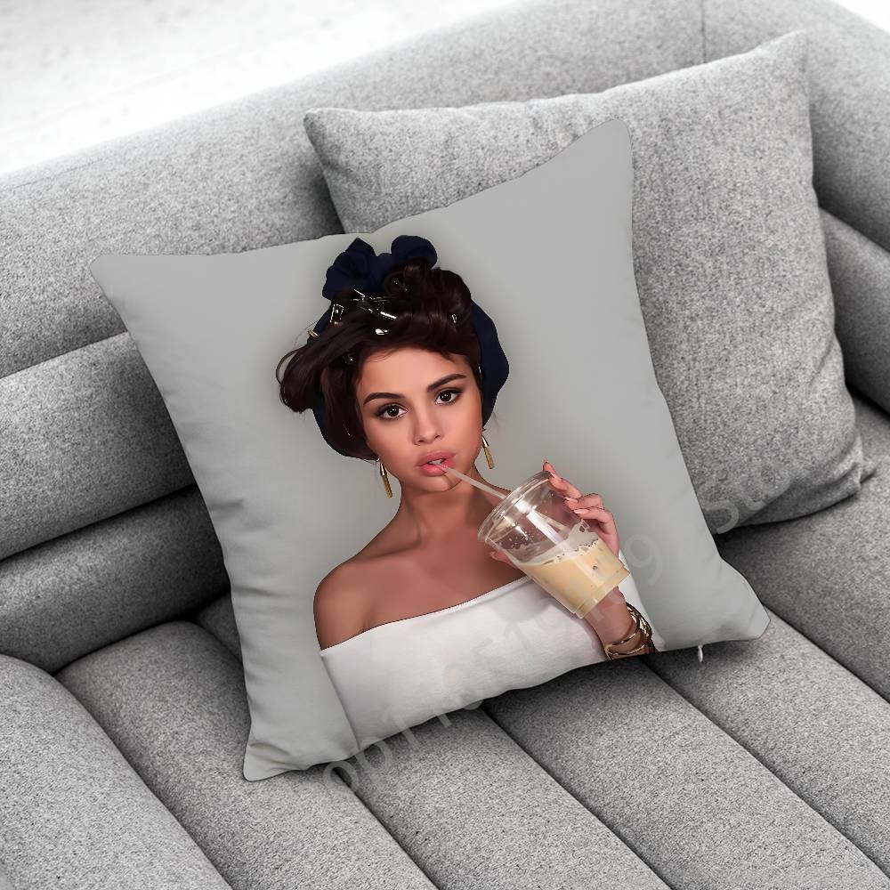 Federa Cuscino Decorativo Attore Cantante S-Selena Gomez Per 45*45Cm 40Cm 30Cm 50Cm 55Cm Quadrato Federa Cuscino Casa