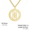 Dawapara Collier Web de Wyrd Mythologie Nordique Symbole Nordique Pendentif Runes Cercle Amulette de Protection Bijoux en Acier Inoxydable