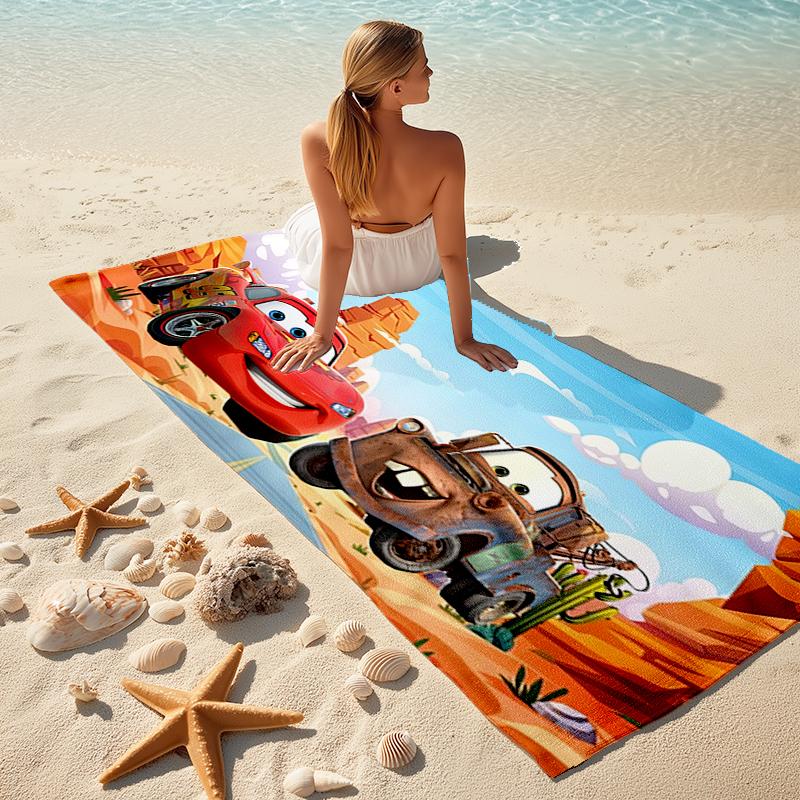 Lightning McQueen Beach Towel Outdoor Camping Beach Towel for Vacation Swim Outdoor Pool Absorbent Bath Towel