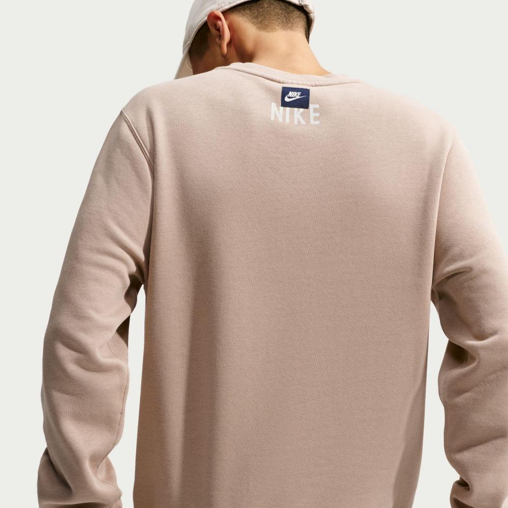 Nike M Vintage Club Bb Graphic Crew Sweatshirt Brown Khaki Iz4065  242brkaki