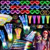 70-240PCS Glow Party Supplies LED Glasses Glow Fiber Optic Wands Glow Sticks Bracelets for Concert Neon Party Wedding Favors