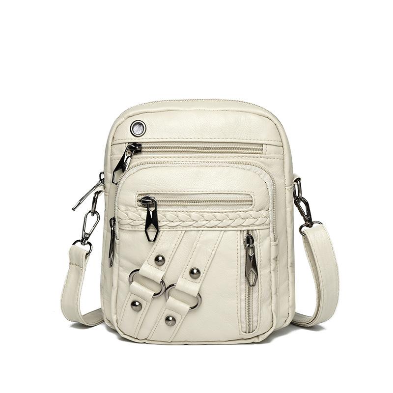 Women's Soft Leather Shoulder Bag Mother Bag Large Capacity Retro Mobile Phone Bag