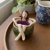 Artistic Tea Infuser for Home Bathing Girl Loose Leaf Tea, Fine Mesh Strainer, Creative Resin Residue Free Strainer Sitting Figure Filter Cups
