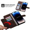 For iPhone 16 Pro Max Leather Case Multiple Card Slots Phone Cover with 2 Straps