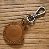 Retro Leather Leather Protective Case Protector KeyRing Keychain Locator Cover for Apple AirTag