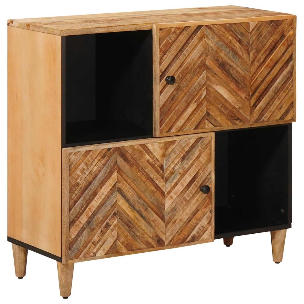 Storage Cabinet in Brown 80 x 33.5 x 75 cm Solid Mango Wood