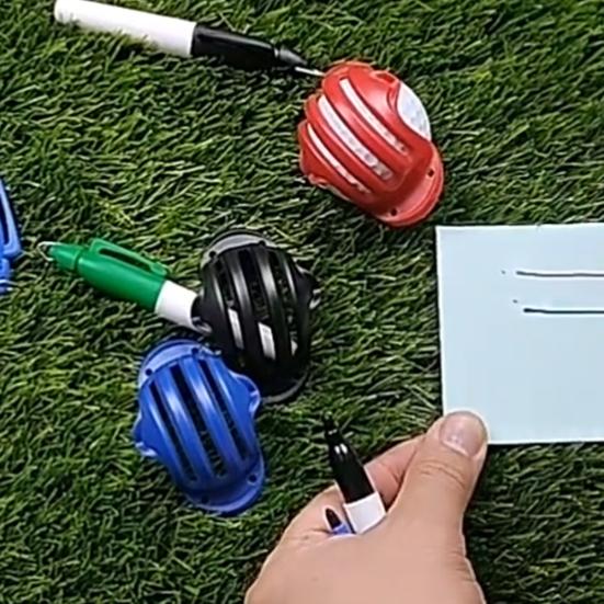 Golf Ball Line Marker Tool with 2 Pens, Golf Ball Line Drawing Marking Template, Golf Putting Alignment Accuracy Improvement Aid, Golf Accessories