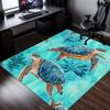 Sea Turtle Rug Kids Room Watercolor Ocean Carpet Cute Marine Life Decor Baby Play Mat Indoor Outdoor Rug Soft Comfortable