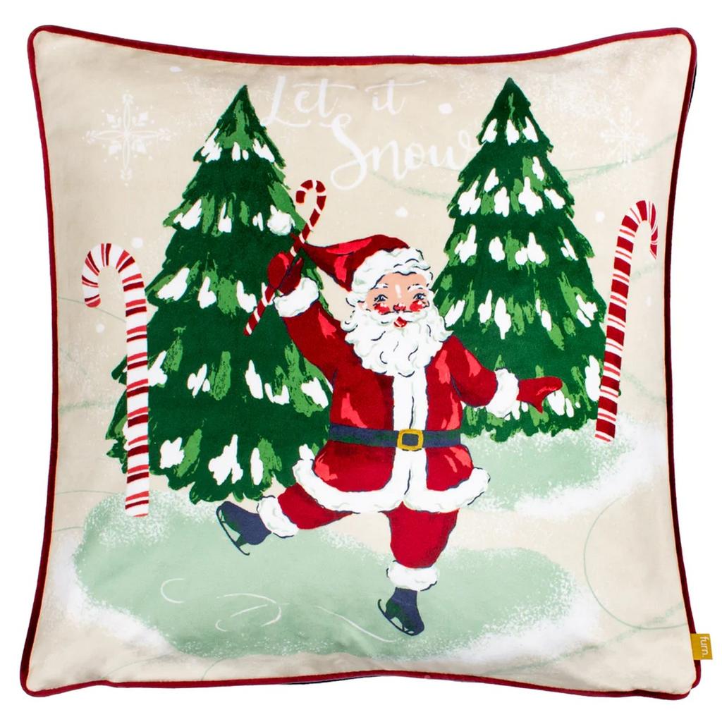 Furn Let It Snow Santa Claus Christmas Cushion Cover