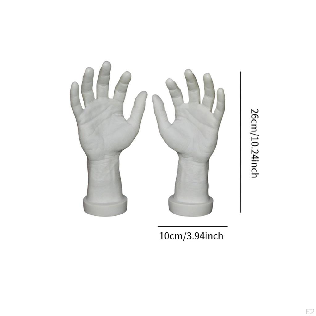 2 Pieces Hand Model Fake Hands Left and Right Photo Props Lifelike Gag Toy Mannequin for Nail
