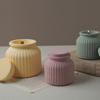 Candle Jar Silicone Molds With Lid DIY Jewelry Storage Box Minimalist Style Concrete Plaster Resin Mould European Home Decor