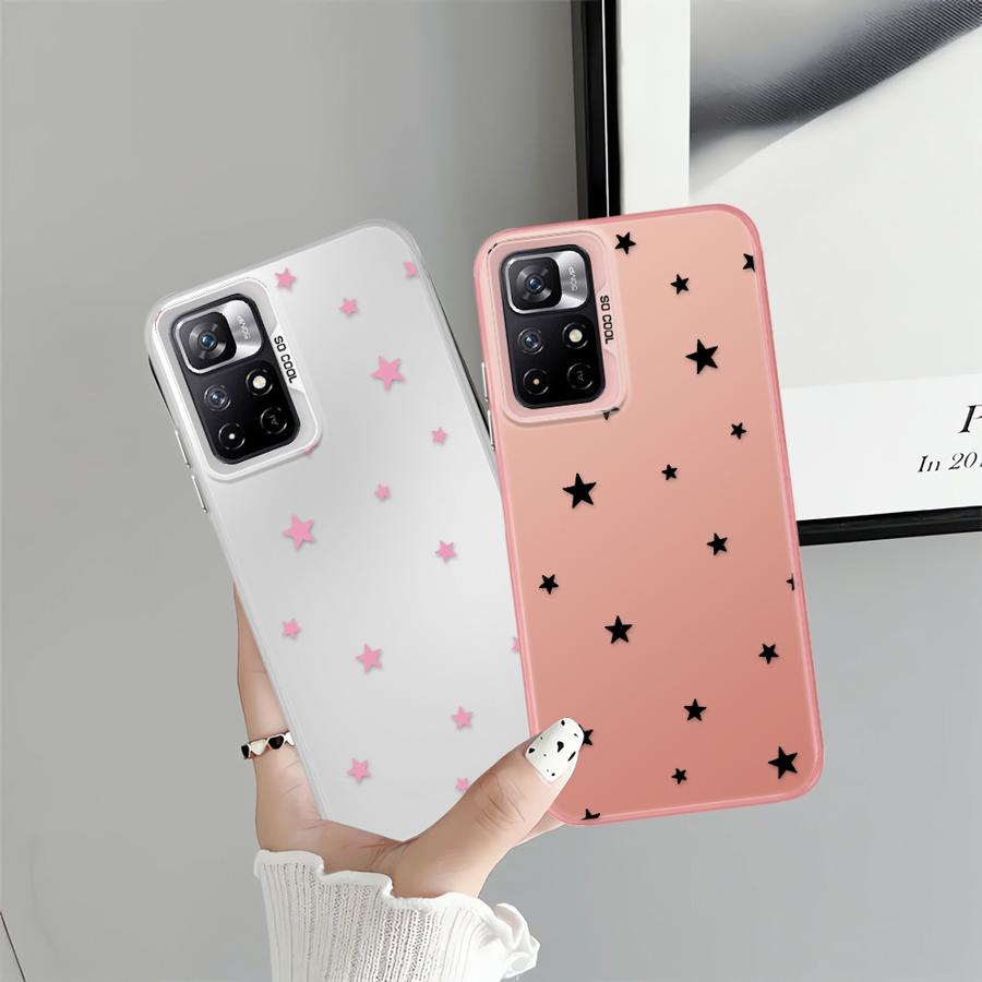 Case for Xiaomi Poco C50 X3 Pro X3 NFC C61 C51 Phone Cover Cute Simple Stars