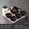 Purple Clay Ceramic Kung Fu Tea Set Home Teapot Set with Portable Tea Tray and Tea Caddy