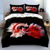 Colorful Betta Fish Art Set Multiple sizes kid's and adults' bedroom Exquisite 3PC bedding set gift