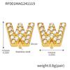 Qiong Yao 26-Letter Zircon Inlaid Jewelry Set: Gold-Plated Titanium Steel Necklace, Bracelet, Ring, and Stud Earrings.