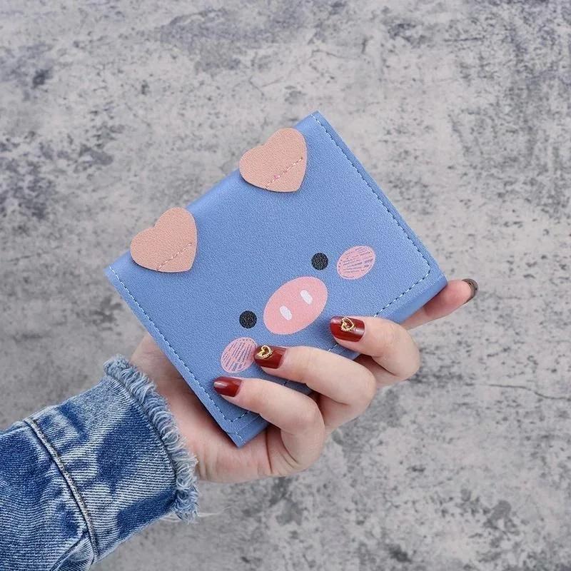Korean Version Cute Cartoon Women's Short Wallet Card Bag Student Three Fold Wallet Fashion Female Zero Wallet Leather