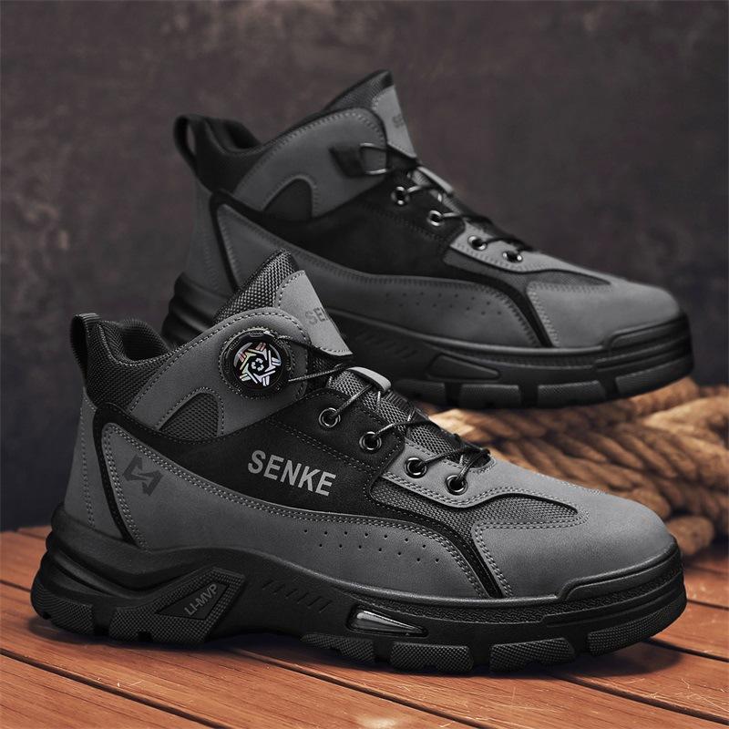 Shoes winter outdoor mountaineering thick-soled Martin boots rotating buckle retro casual non-slip wear-resistant shoes