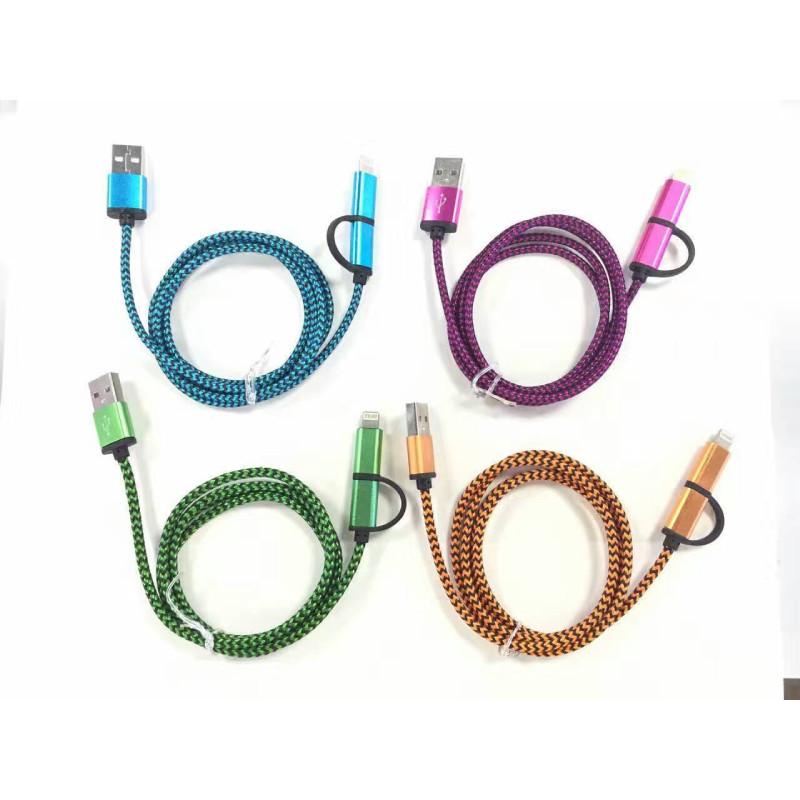 Durable Braided Fast Charge Data Cable Android Devices Aluminum Connectors Alloy