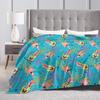 Patrick Star Cartoon Blanket SpongeBob SquarePants Flannel Funny Soft Throw Blanket for Home Spring Autumn