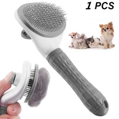 1Pcs One Click Hair Removal Pet Comb Design Automatic Beauty for Short and Long Hair Dog Brush