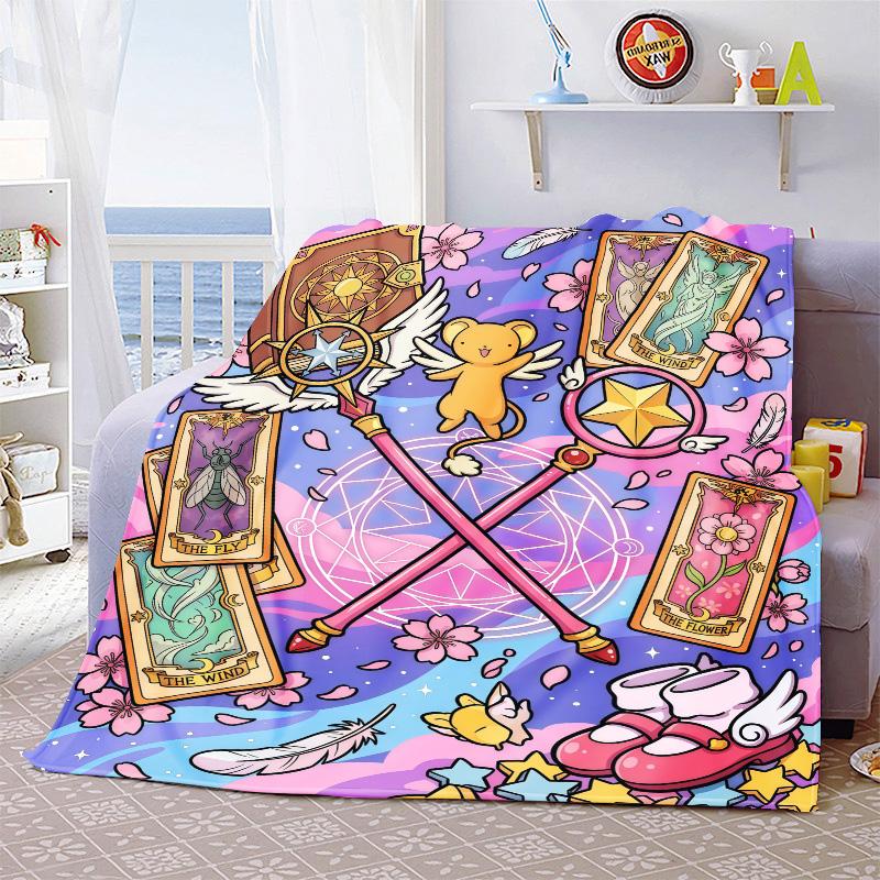 Cardcaptor Sakura Flannel Blanket Soft Warm Throw Lightweight Cozy Bed Sofa Blanket for Home Decor Comfortable Cover -QJY