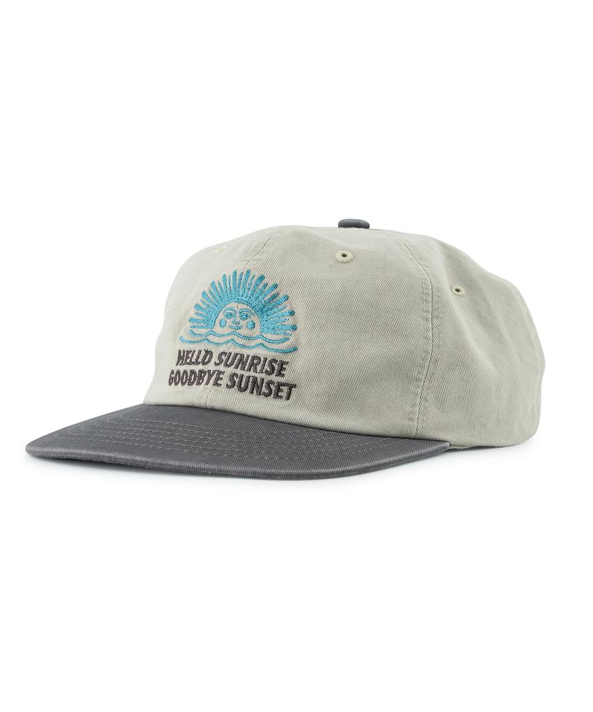 HELLO SUNRISE 90S Logo 6Panel Cap_Light Gray & Charcoal