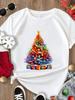 (Asian Size) Tee Merry Christmas New Year Holiday Top festival Casual Women cartoon trend cute Print Lady Short Sleeve Fashion Graphic T-shirts