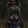 Womens Cozy Oversized Hooded Sweater With 3D Christmas Snowman Print Soft Knit Pullover Winter