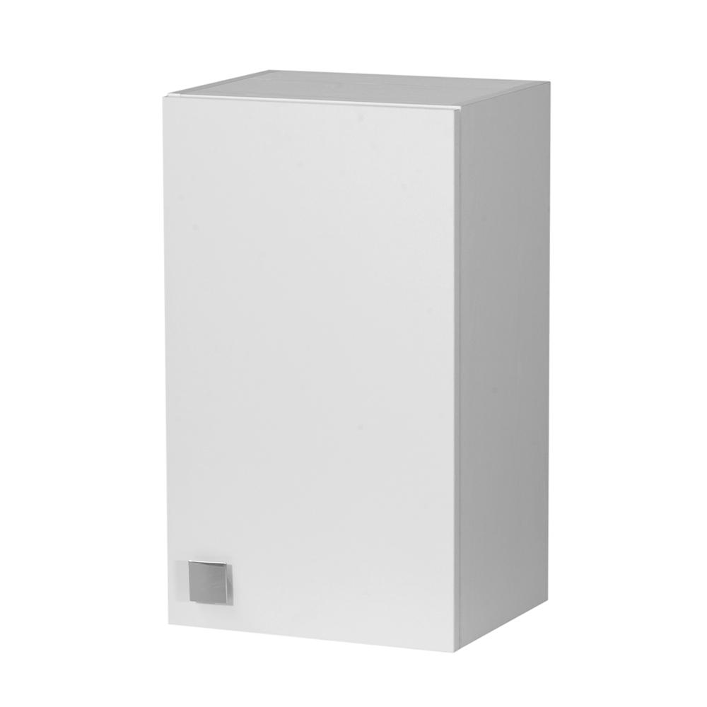 Dulap de perete cu 1 ușă Alb Frasin | Mobilier suspendat economie de spațiu cu raft reglabil 33x40x69 cm alb