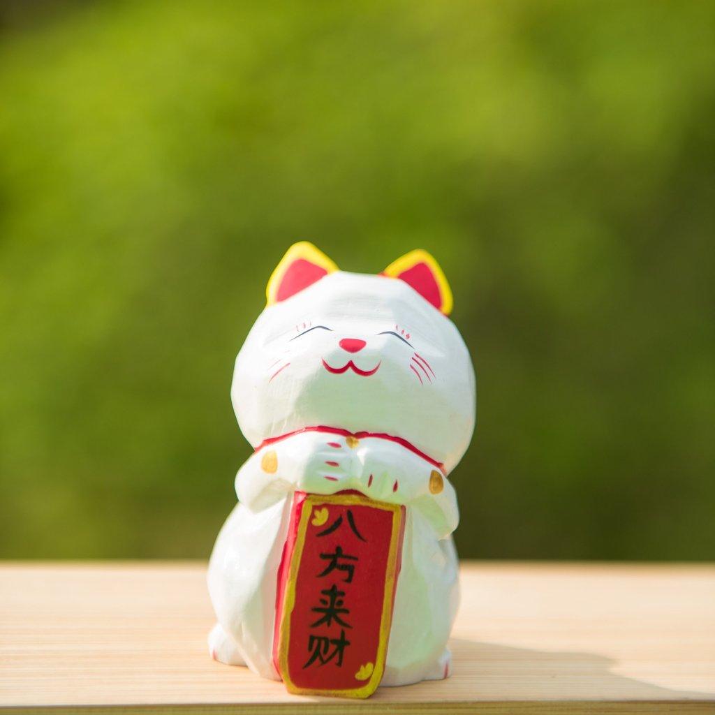 

Wooden Lucky Cat Figurine With Modern Minimalist Design For Home Office Decor And Gift Giving Cat A