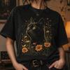 Black Cat Floral T-Shirt and Kids Tshirt, Cat Lover Gift Tee, Cottagecore Cat Shirt and Kids Tshirt, Botanical Kitty Top, Vintage Flower Cat Tee