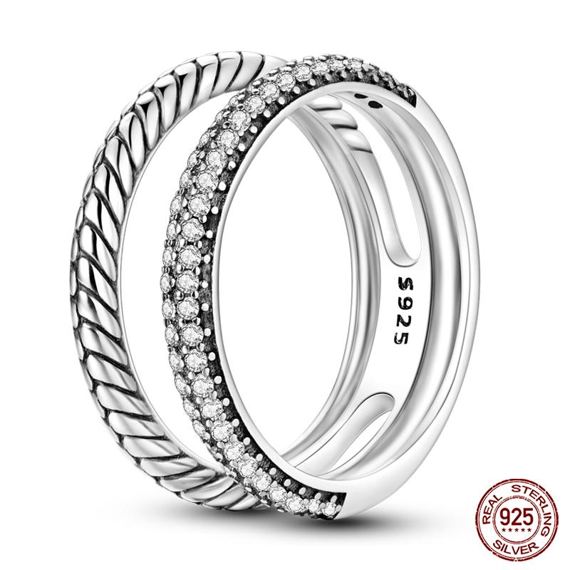 New Rings For Women 100% 925 Silver Star Moon Colorful Zircon Rings Fine Wedding Engagement Birthday Jewelry Gifts