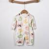 Baby Langarm-Bodysuit aus Bambusfaser: 3-24 Monate, Atmungsaktiver Druckknopf im Schritt, Nahtlos für den Sommer