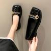 Fashion Shoes for Women 2024 Moccasins Square Toe Ladies Summer Footwear Black Low Heel Elegant Fashion On Sale Casual Chic Spring